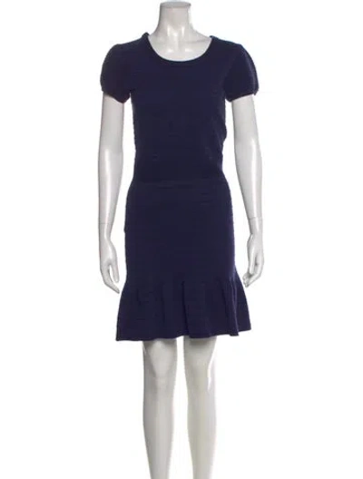Pre-owned Sandro Scoop Neck Knee-length Dress In Blue
