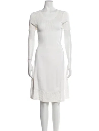 Pre-owned Sandro Scoop Neck Knee-length Dress In Neutral