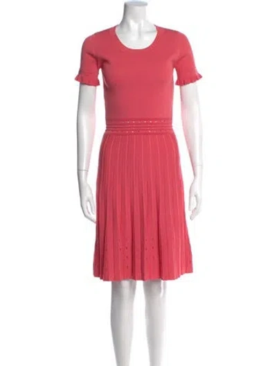 Pre-owned Sandro Scoop Neck Knee-length Dress In Orange