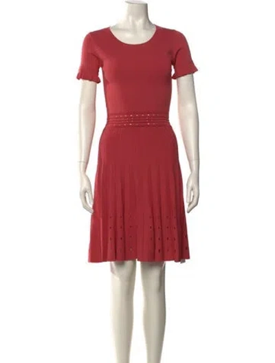 Pre-owned Sandro Scoop Neck Knee-length Dress In Pink
