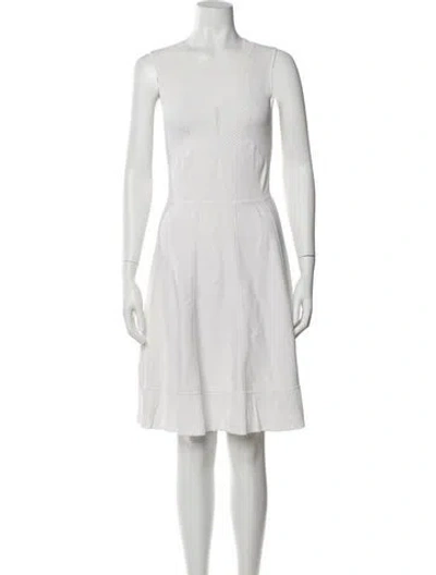 Pre-owned Sandro Scoop Neck Knee-length Dress In White