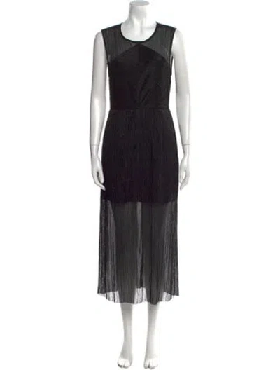 Pre-owned Sandro Scoop Neck Long Dress In Multi