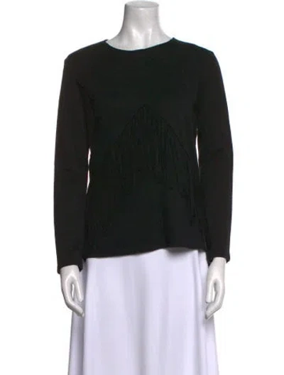 Pre-owned Sandro Scoop Neck Long Sleeve Top In Black