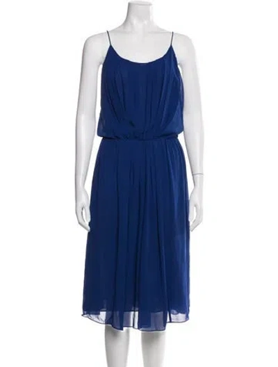 Pre-owned Sandro Scoop Neck Midi Length Dress In Blue