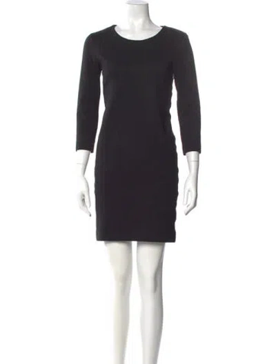 Pre-owned Sandro Scoop Neck Mini Dress In Black
