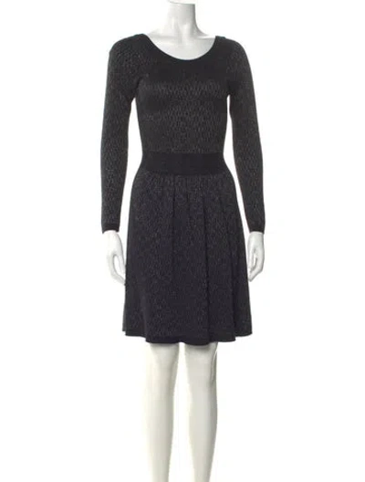 Pre-owned Sandro Scoop Neck Mini Dress In Black