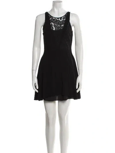 Pre-owned Sandro Scoop Neck Mini Dress In Black