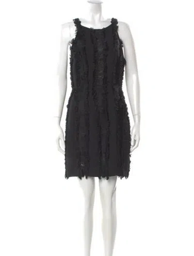 Pre-owned Sandro Scoop Neck Mini Dress In Black
