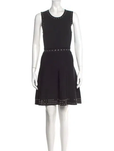 Pre-owned Sandro Scoop Neck Mini Dress In Black