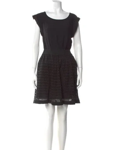 Pre-owned Sandro Scoop Neck Mini Dress In Black