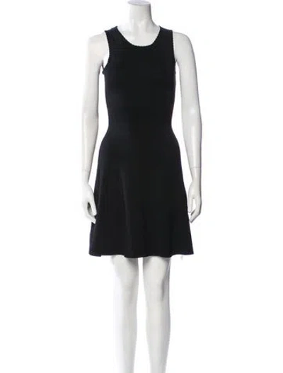 Pre-owned Sandro Scoop Neck Mini Dress In Black