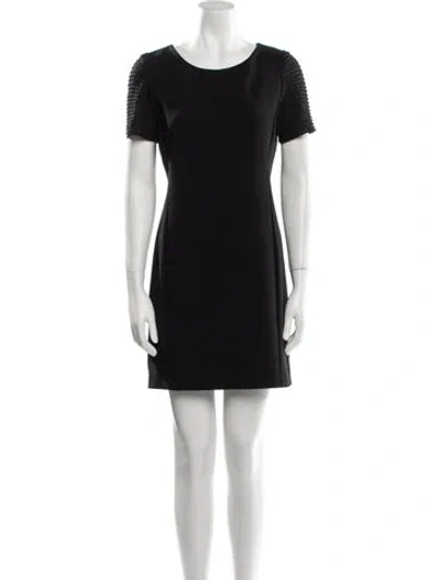 Pre-owned Sandro Scoop Neck Mini Dress In Black