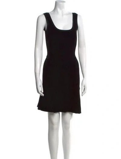 Pre-owned Sandro Scoop Neck Mini Dress In Black