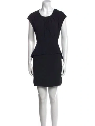 Pre-owned Sandro Scoop Neck Mini Dress In Black