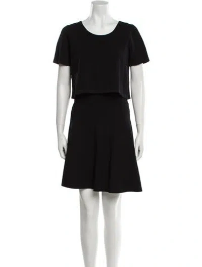 Pre-owned Sandro Scoop Neck Mini Dress In Black