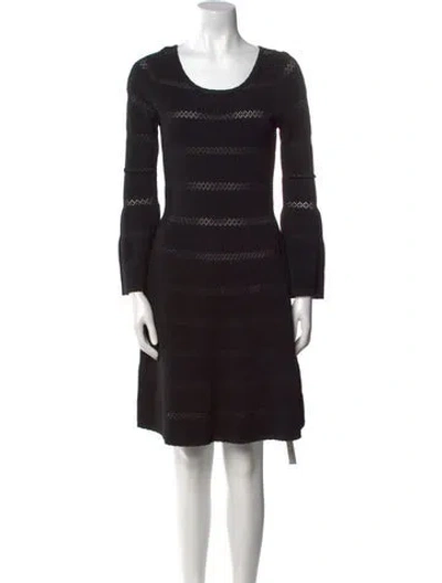 Pre-owned Sandro Scoop Neck Mini Dress In Black