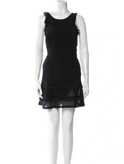 Pre-owned Sandro Scoop Neck Mini Dress In Black