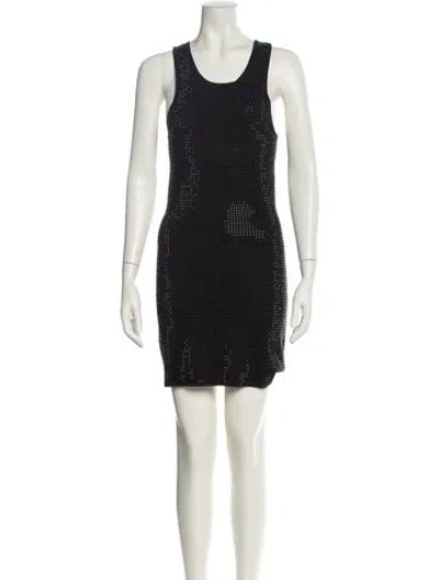 Pre-owned Sandro Scoop Neck Mini Dress In Black