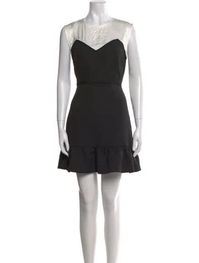 Pre-owned Sandro Scoop Neck Mini Dress In Black