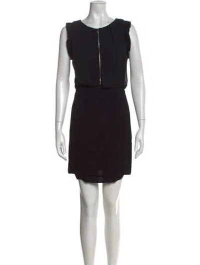 Pre-owned Sandro Scoop Neck Mini Dress In Black