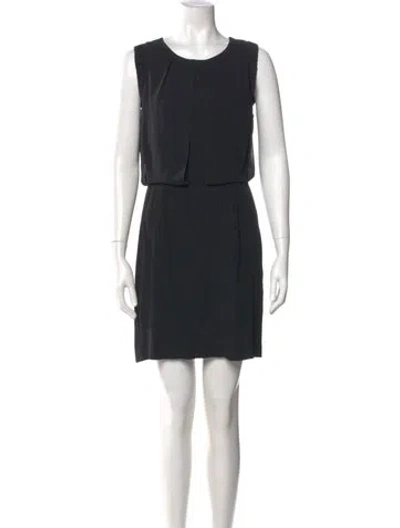 Pre-owned Sandro Scoop Neck Mini Dress In Black
