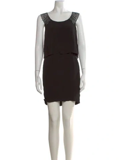 Pre-owned Sandro Scoop Neck Mini Dress In Black