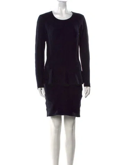 Pre-owned Sandro Scoop Neck Mini Dress In Black