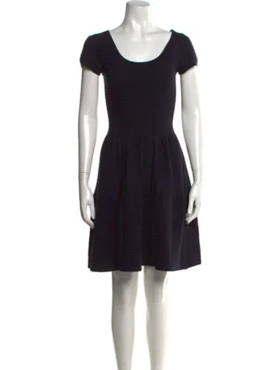 Pre-owned Sandro Scoop Neck Mini Dress In Black