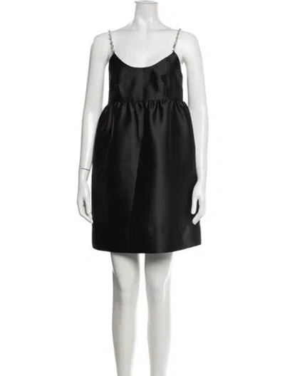 Pre-owned Sandro Scoop Neck Mini Dress In Black
