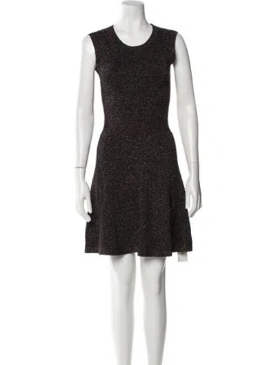 Pre-owned Sandro Scoop Neck Mini Dress In Black