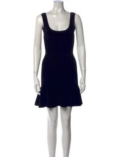 Pre-owned Sandro Scoop Neck Mini Dress In Black
