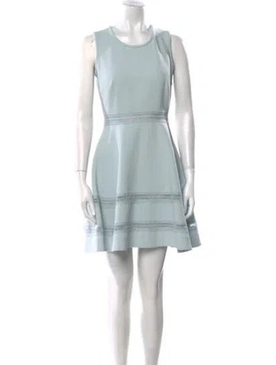 Pre-owned Sandro Scoop Neck Mini Dress In Blue