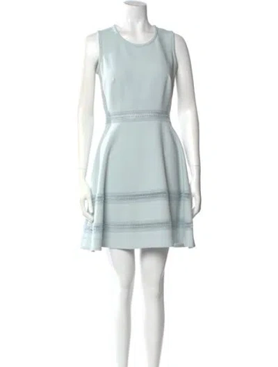 Pre-owned Sandro Scoop Neck Mini Dress In Blue