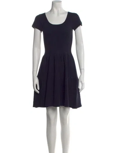 Pre-owned Sandro Scoop Neck Mini Dress In Blue
