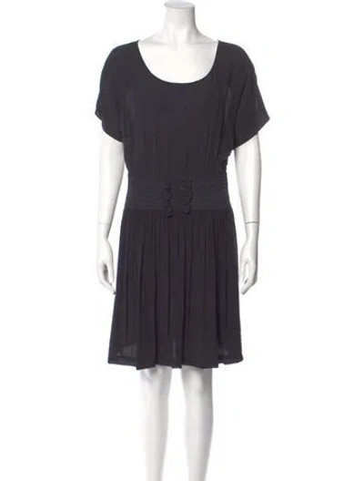 Pre-owned Sandro Scoop Neck Mini Dress In Gray