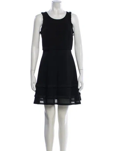 Pre-owned Sandro Scoop Neck Mini Dress In Gray