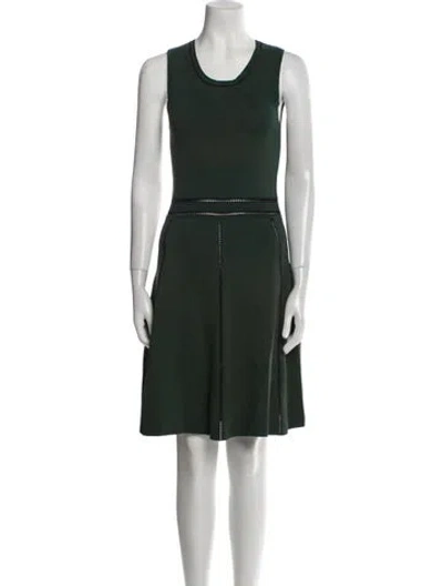 Pre-owned Sandro Scoop Neck Mini Dress In Green