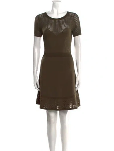Pre-owned Sandro Scoop Neck Mini Dress In Green