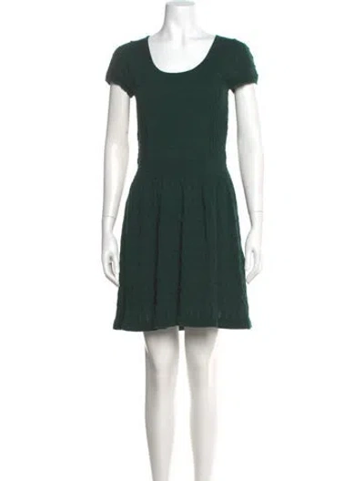 Pre-owned Sandro Scoop Neck Mini Dress In Green