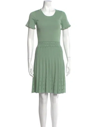 Pre-owned Sandro Scoop Neck Mini Dress In Green