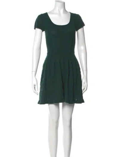 Pre-owned Sandro Scoop Neck Mini Dress In Green