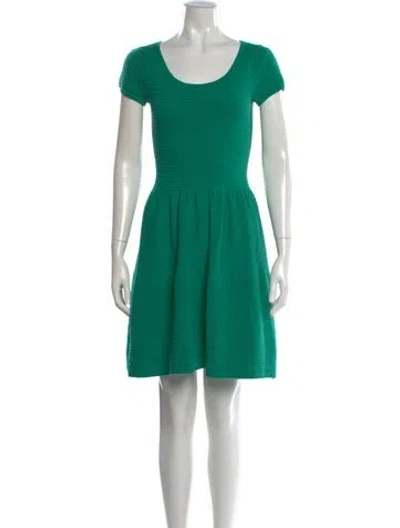 Pre-owned Sandro Scoop Neck Mini Dress In Green