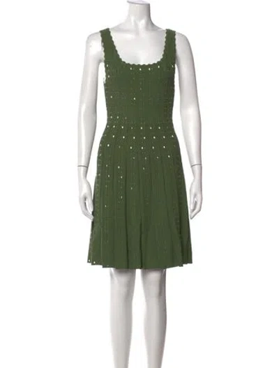 Pre-owned Sandro Scoop Neck Mini Dress In Green