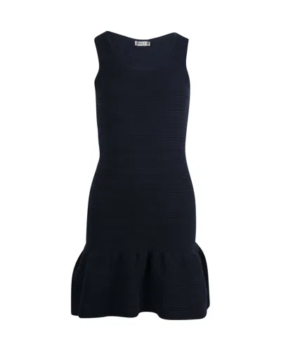 Sandro Scoop Neck Mini Dress In Navy Blue Cotton In Black