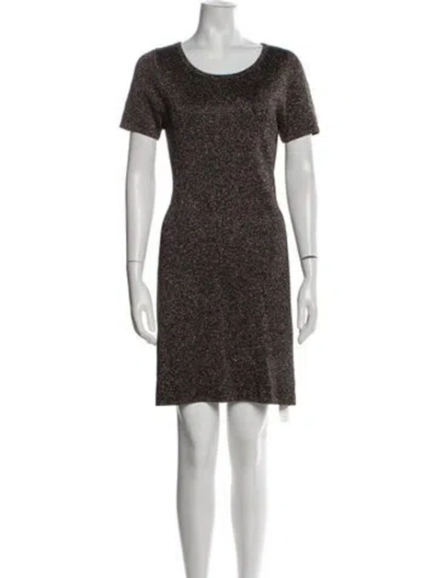 Pre-owned Sandro Scoop Neck Mini Dress In Multi