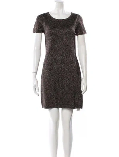 Pre-owned Sandro Scoop Neck Mini Dress In Multi