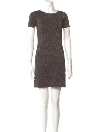 Pre-owned Sandro Scoop Neck Mini Dress In Multi