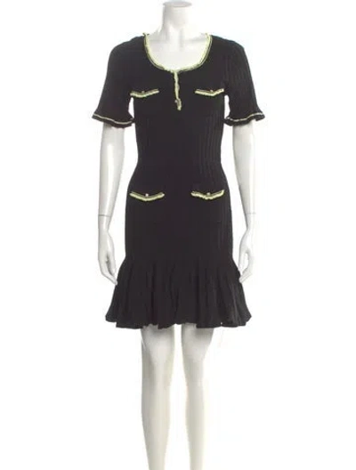 Pre-owned Sandro Scoop Neck Mini Dress In Multi