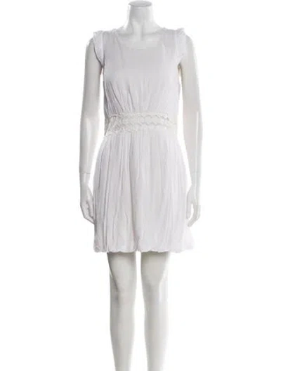 Pre-owned Sandro Scoop Neck Mini Dress In Neutral