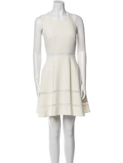 Pre-owned Sandro Scoop Neck Mini Dress In Neutral